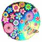 Preview: Blumen mit Schmetterling, eckige Steine, 50x50cm,  43 Farben, Vollbild
