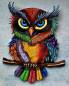 Preview: Owl, Glow In The Dark – Night Glow, Round Stones, 40x50cm, 43 Colours, Full Image
