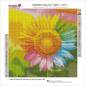 Preview: Diamond Painting picture, rainbow sunflower, square stones, 40x40cm, 37 colours, full picture