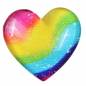 Preview: Heart, can be used as a fridge magnet or small weight, rainbow