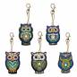 Preview: Keyring set, consisting of 5 pendants, motif owl, painting set complete with rhinestones