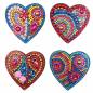 Preview: Set, consisting of 4 magnets, hearts motif, painting set complete with rhinestones