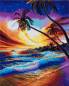 Preview: Diamond Painting picture stretched on a wooden stretcher, Tropical Beach, round diamonds, approx. 50x40cm, full picture