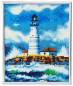Preview: Diamond Painting picture with picture frame, lighthouse, round diamonds, approx. 21x25cm, full picture