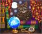 Preview: Diamond Painting Picture With Led Lighting, Lisa Parker - Fortune Teller Cat, Round Diamonds, Approx. 50x40cm, Full Picture