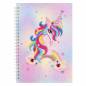 Preview: Ring binder block for painting, unicorn with rainbow, round & special stones, approx. 14x21cm, lined