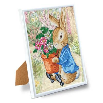 Preview: Diamond Painting Bild mit Bilderrahmen, Peter Rabbit, runde Diamanten, ca. 21x25cm, Teilbild Preview: Diamond Painting Bild mit Bilderrahmen, Peter Rabbit, runde Diamanten, ca. 21x25cm, Teilbild
