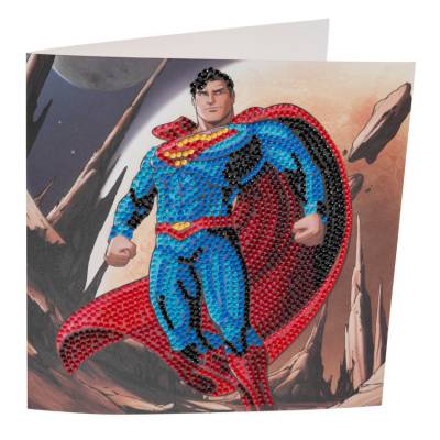 Grußkarte (Craft Buddy) "Superman", DC, Painting-Set 18x18cm