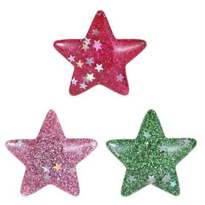 Sterne, als Kühlschrankmagnet und kleines Gewicht nutzbar, 3er-Set Farbe grün, lila, rot