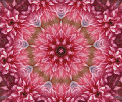 Diamond Painting picture, Pink kaleidoscope, square stones, 90x75cm, 50 colors, full image