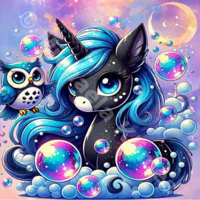 Preview: Michaela Klimes, Bubble Unicorn, eckige Steinchen, 50x50cm, 50 Farben inkl. AB & Feensteine, Vollbild Preview: Michaela Klimes, Bubble Unicorn, eckige Steinchen, 50x50cm, 50 Farben inkl. AB & Feensteine, Vollbild