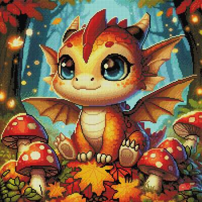 Preview: Michaela Klimes, Herbstdrache, eckige Steinchen, 50x50cm, 61 Farben inkl. AB & Feensteine, Vollbild Preview: Michaela Klimes, Herbstdrache, eckige Steinchen, 50x50cm, 61 Farben inkl. AB & Feensteine, Vollbild