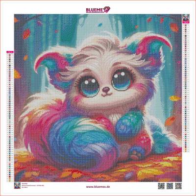 Preview: Michaela Klimes, Kleines Glubschmonster, eckige Steinchen, 60x60cm, 61 Farben inkl. AB & Feensteine, Vollbild Preview: Michaela Klimes, Kleines Glubschmonster, eckige Steinchen, 60x60cm, 61 Farben inkl. AB & Feensteine, Vollbild