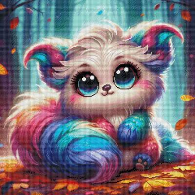 Preview: Michaela Klimes, Kleines Glubschmonster, eckige Steinchen, 60x60cm, 61 Farben inkl. AB & Feensteine, Vollbild Preview: Michaela Klimes, Kleines Glubschmonster, eckige Steinchen, 60x60cm, 61 Farben inkl. AB & Feensteine, Vollbild