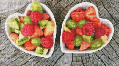 Diamond Painting picture, fruit bowl, round stones, 50x90cm, 50 Colours incl. 4 AB, full picture