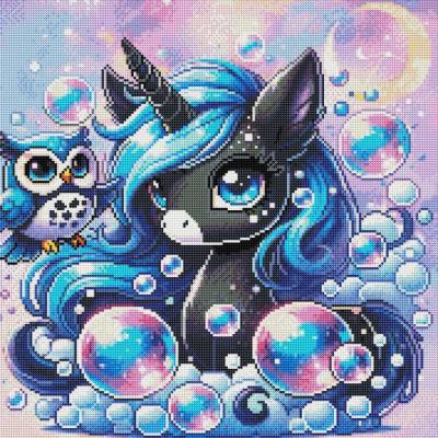Preview: Michaela Klimes, Bubble Unicorn, runde Steinchen, 50x50cm, 50 Farben inkl. AB & Feensteine, Vollbild Preview: Michaela Klimes, Bubble Unicorn, runde Steinchen, 50x50cm, 50 Farben inkl. AB & Feensteine, Vollbild