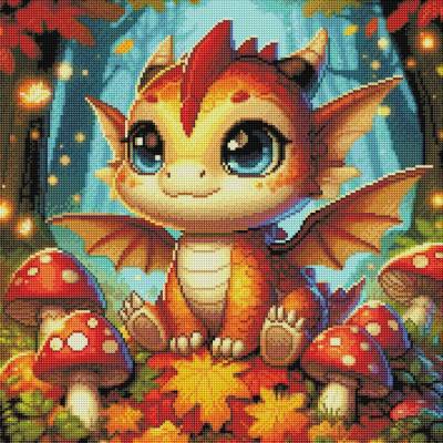 Preview: Michaela Klimes, Herbstdrache, runde Steinchen, 50x50cm, 61 Farben inkl. AB & Feensteine, Vollbild Preview: Michaela Klimes, Herbstdrache, runde Steinchen, 50x50cm, 61 Farben inkl. AB & Feensteine, Vollbild