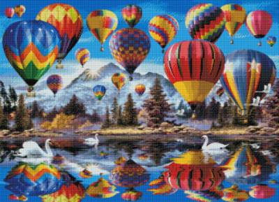 Howard Robinson, Hot Air Balloons, 65x90cm, 70 colours, square stones, full image