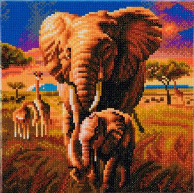 Diamond Painting Deutschland - Diamond Painting picture stretched on wooden  frame, Disney Winnie the Pooh, round diamonds, 30x30cm, full size picture.