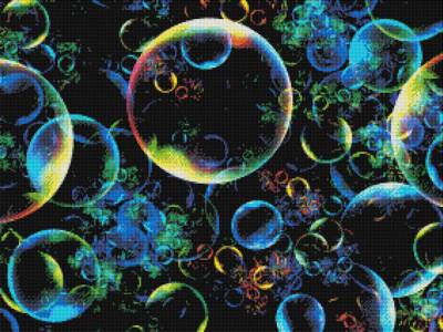 Diamond Painting picture, Bubbles, round rhinestones diamonds, 60 colours, approx. 60x80cm, full picture