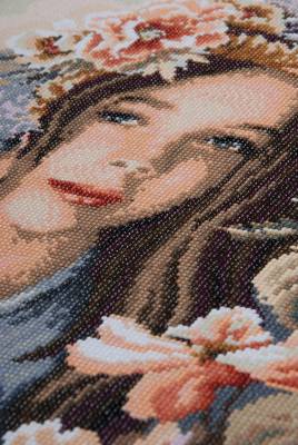 Diamond Painting picture, Little girl with hat, round stones, approx. 50x65cm, 28 colours, full picture