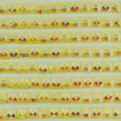 AB Stones, square, (Iridescent), 445, Lemon Light, 200 pieces