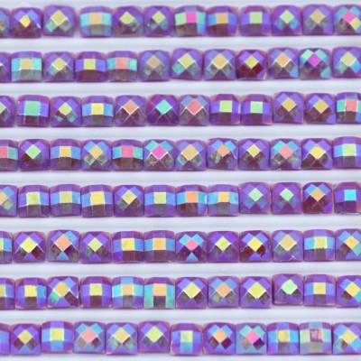 AB Stones, square, (Iridescent), 552, Violet Medium, 200 pieces
