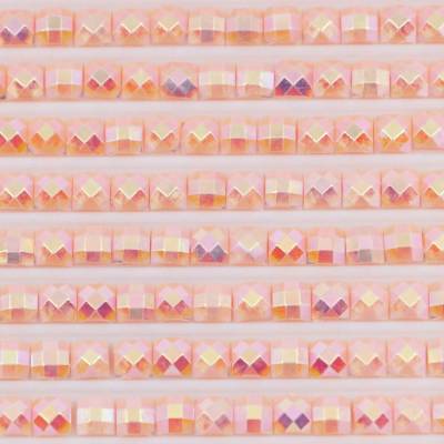 AB Stones, square, (Iridescent), 754, Peach Light, 200 pieces - Kopie