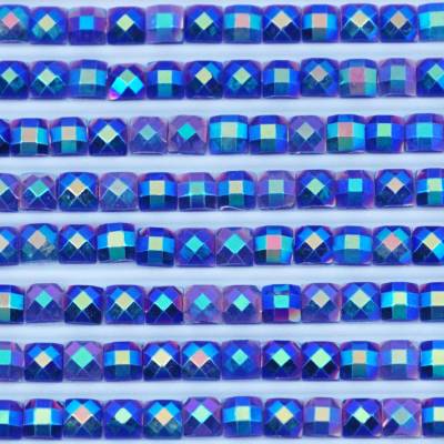 AB Stones, square, (Iridescent), 820, Royal Blue Very Dark, 200 pieces