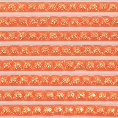 Fairy stones, square, (sparkling), 608, Orange Bright, 500 pieces