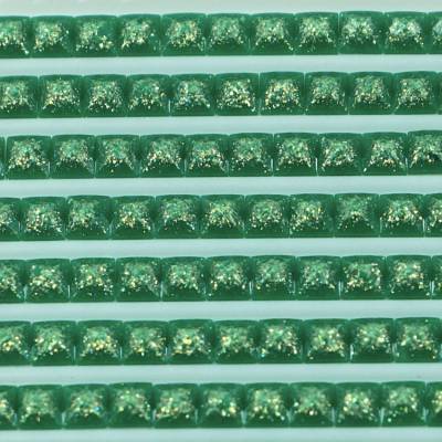 Fairy stones, square, (sparkling), 699, Green, 500 pieces
