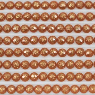 Fairy stones, round, (sparkling), 975, Golden Brown Dark, 500 pieces