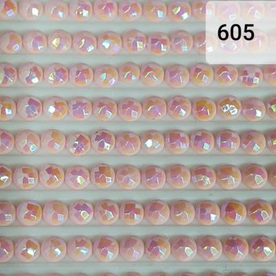 AB Stones, round, (Iridescent), 605, Cranberry very light, 200 pieces