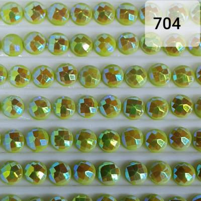 AB Stones, round, (Iridescent), 704, Chartreuse Bright, 200 pieces