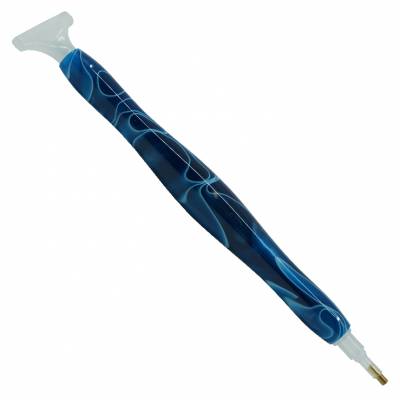 Stift für Diamond Painting, dunkelblau, Acryl, handgedreht mit Mehrfachaufsätzen, Wachs notwendig
