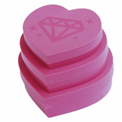 Replacement tray, heart set of 3, pink, for the Diamond Painting stones