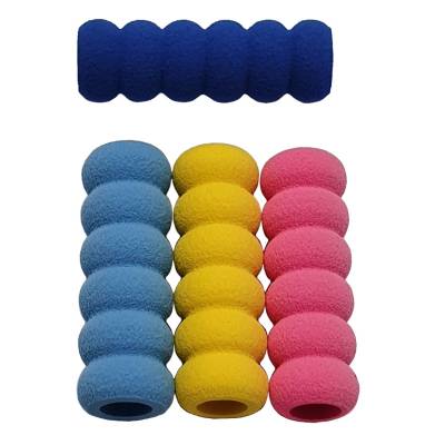 Set mit 4 Schaumstoff-Stifthaltern für den Aufnahmestift, Farben rosa, hellblau, dunkelblau, gelb