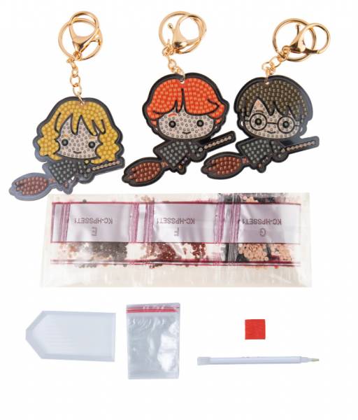 Key ring, Flying friends, Painting set complete with round stones, Bag charm