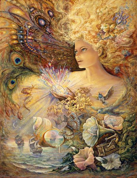 Josephine Wall, Crystal Of Enchantment, Approx. 100x77cm, 230 Colours, Round Stones, Full Image