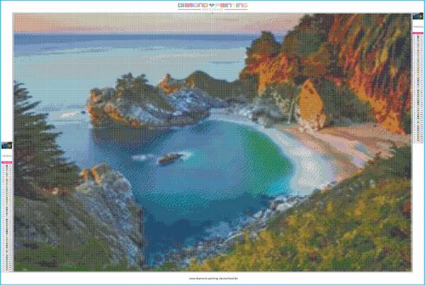 Diamond Painting picture, bay, 60 colors, square stones, 100x65cm, full image