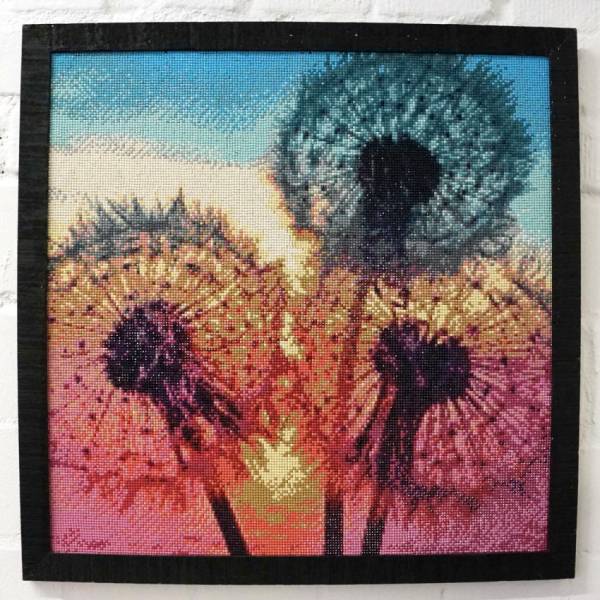 Diamond Painting picture, dandelions, square stones, approx. 50x50cm, 35 colours, full picture