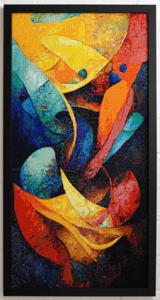 Diamond Painting picture, abstract art, square stones, 50x100cm, 64 colours, 3 AB, full picture