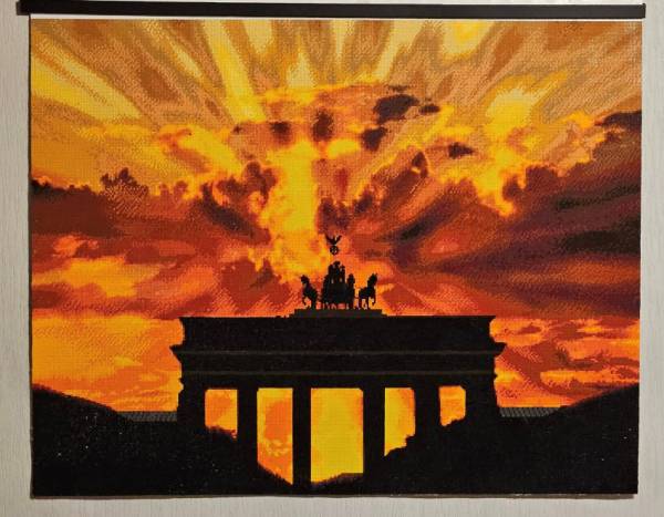 Diamond Painting picture, Brandenburger Gate, square stones, 70x90cm, 43 colours, full picture