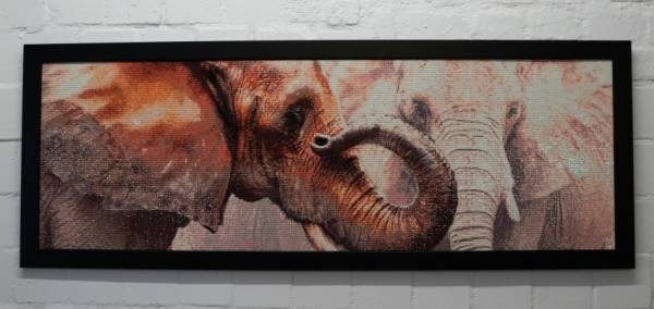 Tami Alba, Elephant Love, Square Stones, Approx. 40x120cm, 50 Colours, Full Image