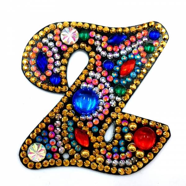 Keyring, letter Z, painting set complete with rhinestones and special stones