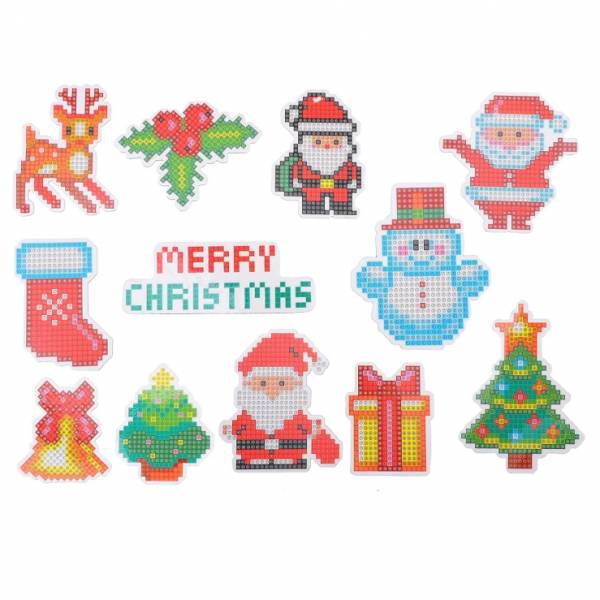 Fridge magnets Christmas, set with 12 pieces