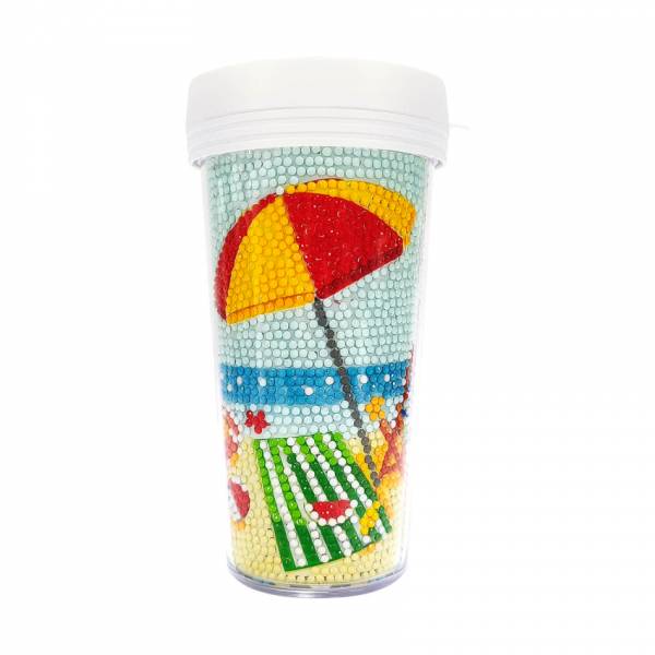 To-go mug for painting, motif beach, 470ml, approx. 16cm high