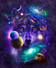 Tami Alba, Wolf of the Cosmos, eckige Steine, ca. 75x90cm, 55 Farben, Vollbild