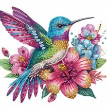Diamond Painting picture, Kolibri, rhinestone diamonds, approx. 25x25cm, partial picture, suitable for beginners